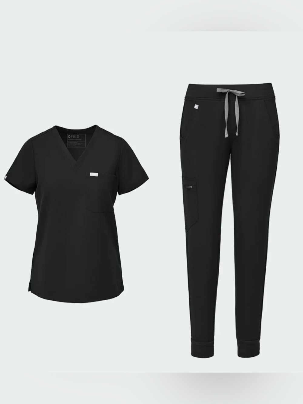 FIGS Black and Navy Scrub Top & Jogger Sets